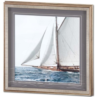 6342 - Sailing South by  Jorge Llovet a Hand Embelished Textured Framed Photo Art Print Matted under Glass