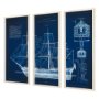 8804 - Antique Ship Blueprint IV by Vision Studio Hand Embelished Framed Art Print Matted under Glass