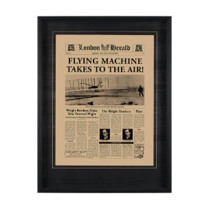 Flying Machine Takes to the Air! Hand Embelished Framed Art Photo Matted under Glass