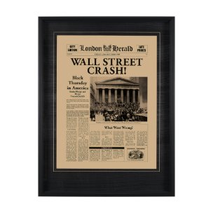 Wall Street Crash by Vintage Collection Hand Embelished Textured Framed Art Photo Matted under Glass