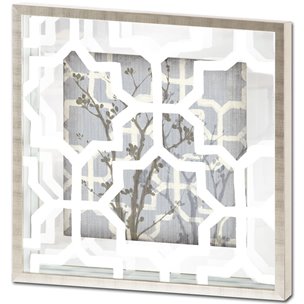 Silhouette & Pattern V (MC) Jennifer Goldberger Hand Embelished Framed Art Print Matted under Glass