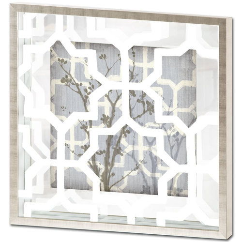 9110 - Silhouette & Pattern V (MC) Jennifer Goldberger Hand Embelished Framed Art Print Matted under Glass