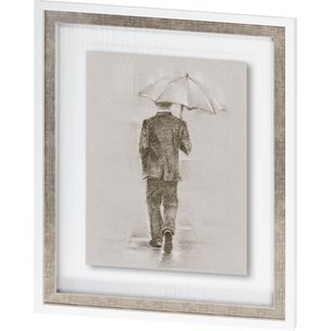 Rainy Day Rendezvous by Mercana Studio Hand Embelished Textured Framed Art Print Matted under Glass