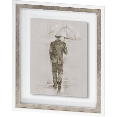 9447 - Rainy Day Rendezvous by Mercana Studio Hand Embelished Textured Framed Art Print Matted under Glass