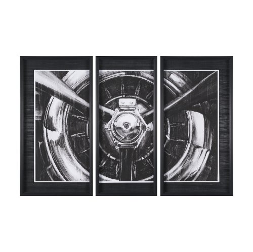 10000 - Vintage Propeller I by Ethan Harper a Hand Embelished Textured Framed Art Print Matted under Glass