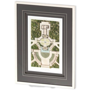 Plan De La Villa Pia by Mercana Studio a Framed Art Print Matted under Glass