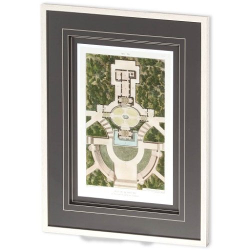 10074 - Plan De La Villa Pia by Mercana Studio a Framed Art Print Matted under Glass