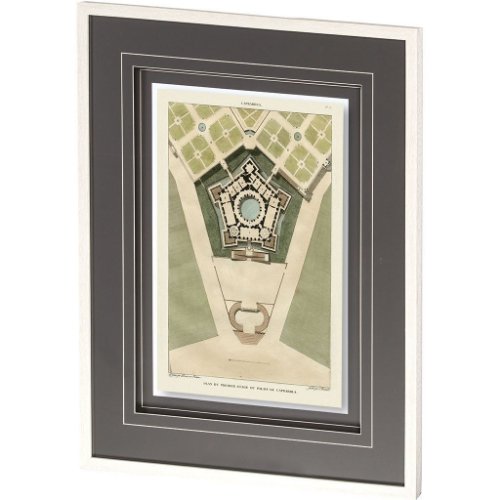 10076 - Plan Du Palais De Caprarola by Mercana Studio a Framed Art Print Matted under Glass
