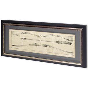 Custom Arrow Schematic II (MC) by Ethan Harper Hand Embellished Framed Art Print Matted under Glass