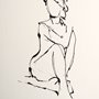 10312 - Contour Figure 2 by Stefano Altamura a Hand Embellished Textured Framed Art Print Matted under Glass
