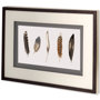 10407 - Red Rock Feathers II by Grace Popp a Hand Embellished Textured Framed Art Print Matted under Glass