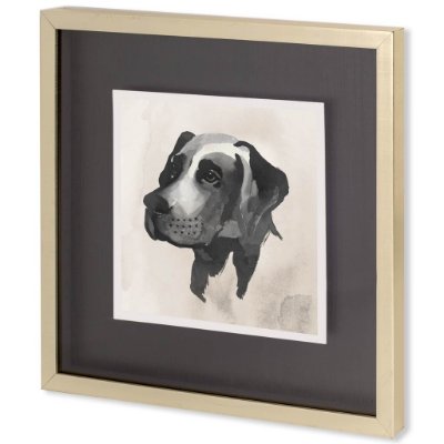 10426 - Small Inked Dogs I by Grace Popp a Hand Embellished Textured Framed Art Print Matted under Glass