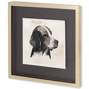 Small Inked Dogs II by Grace Popp a Hand Embellished Textured Framed Art Print Matted under Glass