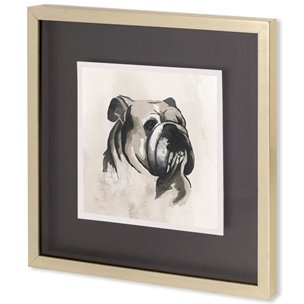 Small Inked Dogs III by Grace Popp a Hand Embellished Textured Framed Art Print Matted under Glass