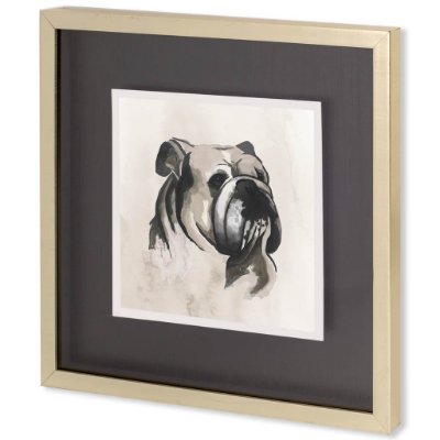 10428 - Small Inked Dogs III by Grace Popp a Hand Embellished Textured Framed Art Print Matted under Glass