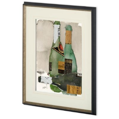 10456 - After the Bubbly II by Samuel Dixon a Hand Embellished Textured Framed Art Print Matted under Glass