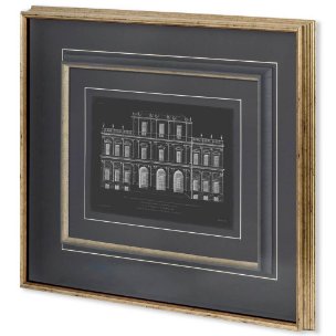 Vintage Facade Blueprint I by H. Hulsburgh a Framed Art Print Matted under Glass