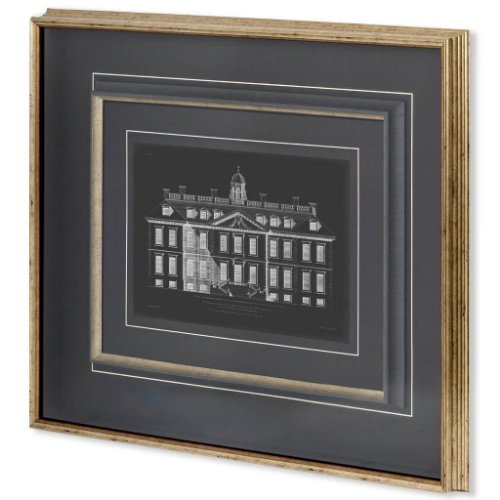 10529 - Vintage Facade Blueprint IV by H. Hulsburgh a Framed Art Print Matted under Glass