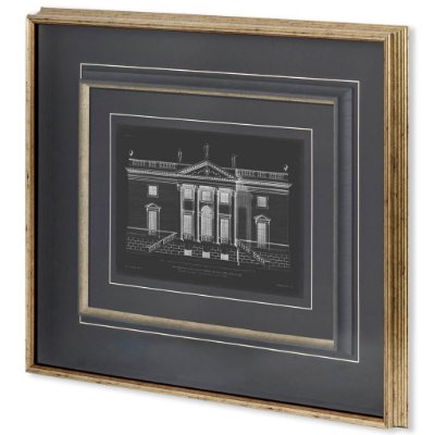 10530 - Vintage Facade Blueprint V by H. Hulsburgh a Framed Art Print Matted under Glass