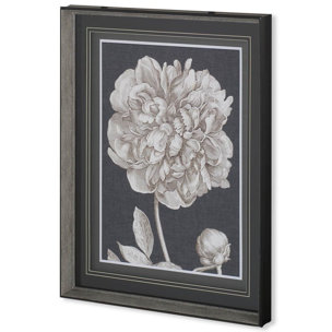 Dramatic Peony I by Vision Studio a Hand Embellished Textured Framed Art Print Matted under Glass
