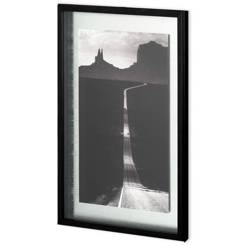 10640 - Desert Highway by Hakan Strand a Hand Embellished Textured Framed Art Photograph Matted under Glass