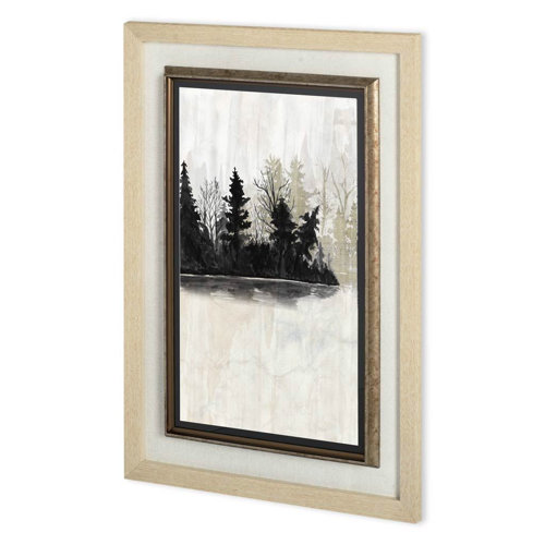 10740 - Pine Island II by Naomi McCavitt a Hand Embellished Textured Framed Art Print Matted under Glass