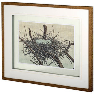 Custom Nesting IV (MC) by John Butler Hand Embellished Textured Framed Art Print Matted under Glass