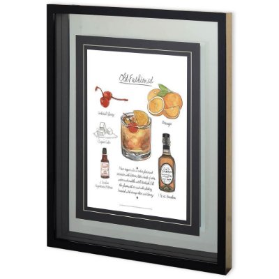 10819 - Classic Cocktail - Old Fashioned by Mercana Studio a Framed Art Print Matted under Glass