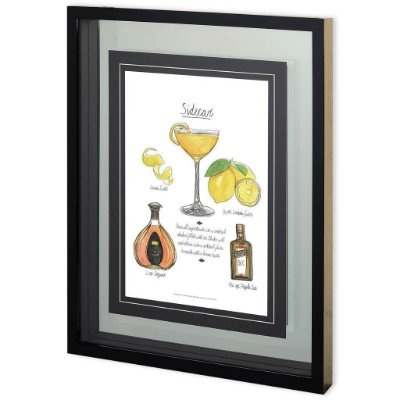 10820 - Classic Cocktail - Sidecar by Naomi McCavitt a Framed Art Print Matted under Glass