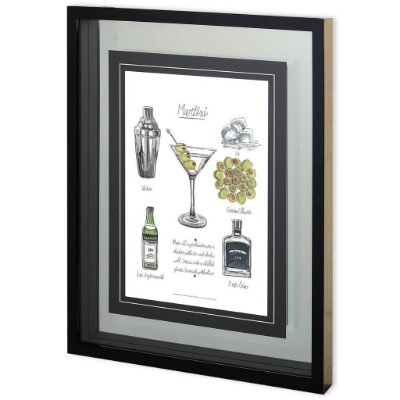 10821 - Classic Cocktail - Martini by Naomi McCavitt a Framed Art Print Matted under Glass