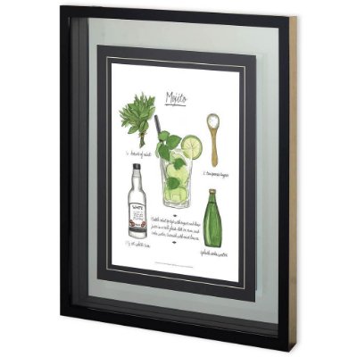 10822 - Classic Cocktail - Mojito by Naomi McCavitt a Framed Art Print Matted under Glass