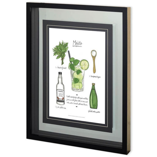 10822 - Classic Cocktail - Mojito by Naomi McCavitt a Framed Art Print Matted under Glass