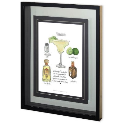 10823 - Classic Cocktail - Margarita by Naomi McCavitt a Framed Art Print Matted under Glass