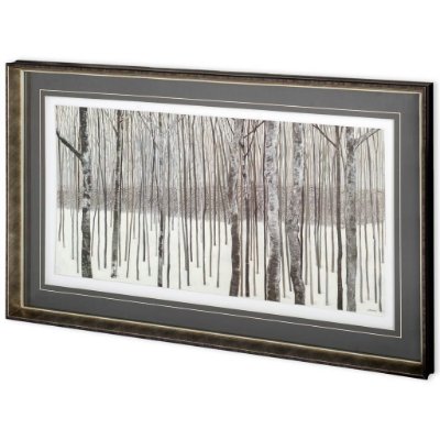 10849 - Woods in Winter by Kathrine Lovell a Framed Art Print Matted under Glass