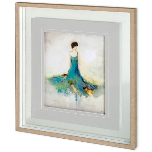 10969 - Romantic Poise I by Lisa Ridgers a Hand Embellished Textured Framed Art Print Matted under Glass