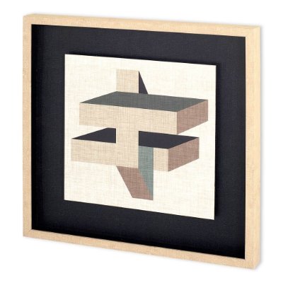 11027 - Geometric Perspective II by June  Vess a Hand Embellished Textured Framed Decograph Art Print