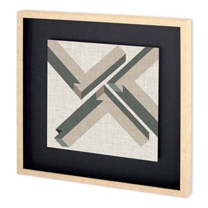 Geometric Perspective IV by June  Vess a Hand Embellished Textured Framed Decograph Art Print