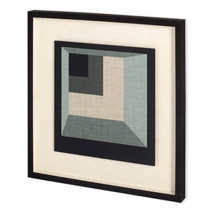 Geometric Perspective I by June  Vess a Hand Embellished Textured Framed Decograph Art Print
