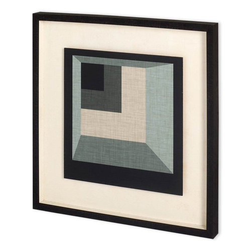 11029 - Geometric Perspective I by June  Vess a Hand Embellished Textured Framed Decograph Art Print