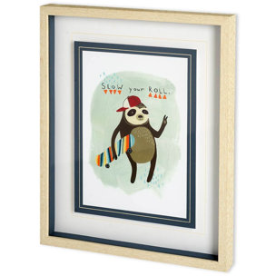 Hipster Sloth I by June Erica Vess a Framed Art Print Matted under Glass