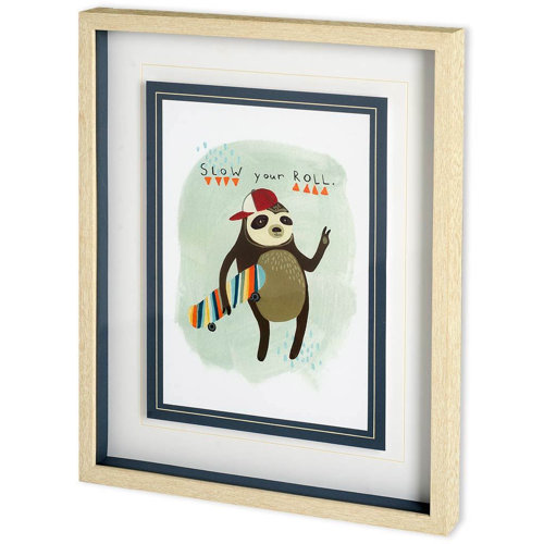 11031 - Hipster Sloth I by June Erica Vess a Framed Art Print Matted under Glass