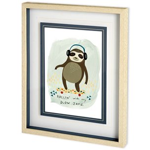 Hipster Sloth II by June Erica Vess a Framed Art Print Matted under Glass