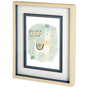 Llama Squad II by June Erica Vess a Framed Art Print Matted under Glass