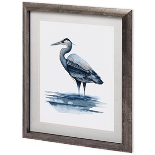 Azure Heron I by Grace Popp a Framed Art Print Matted under Glass