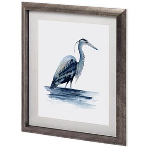 Azure Heron II by Grace Popp a Framed Art Print Matted under Glass
