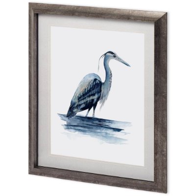 11231 - Azure Heron II by Grace Popp a Framed Art Print Matted under Glass