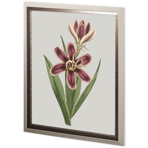 Custom Floral Gems III by Ferdos Maleki Hand Embellished Textured Framed Art Print Matted under Glas