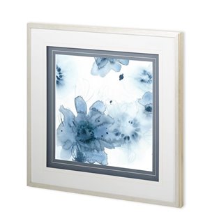 Custom Aquatic Indigo II by June Erica Vess Hand Embellished Framed Art Print Matted under Glass