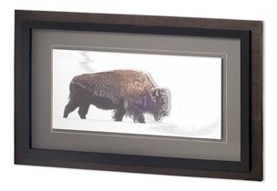 Across The Snowfield by Wink Gaines a Hand Embellished Textured Framed Art Photo Matted under Glass