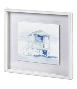 On Beach I by Mercana Studio a Hand Embellished Textured Framed Art Print Matted under Glass